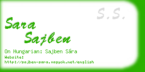 sara sajben business card