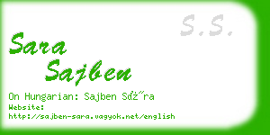 sara sajben business card